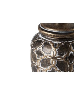 Tibor con Relieve de Cerámica Color Marrón 2