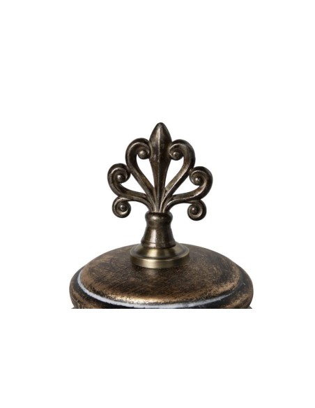 Tibor con Relieve de Cerámica Color Marrón