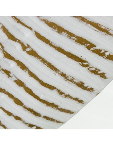 Jarrón de Metal Dorado y Blanco Mediano