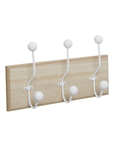 Perchero de Pared con Tres Colgadores Naturales