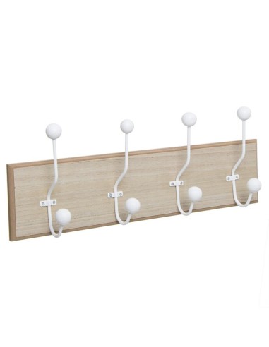 Perchero de Pared con Cuatro Colgadores Naturales