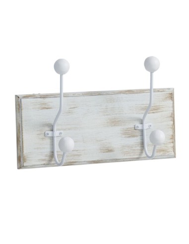 Perchero de Madera Pared con Dos Colgadores Naturales