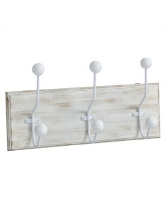 Perchero de Madera Pared con Tres Colgadores Naturales