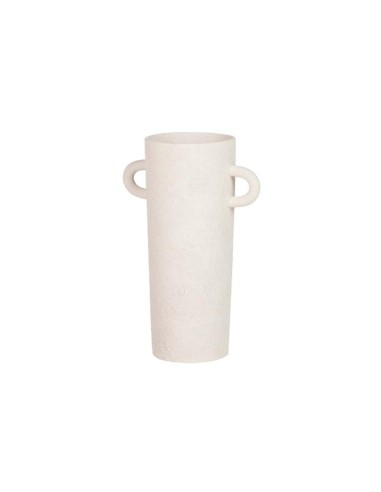 Jarrón de Cerámica Beige con Asas