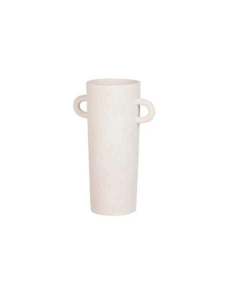 Jarrón de Cerámica Beige con Asas