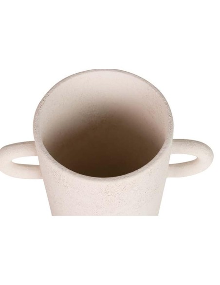 Jarrón de Cerámica Beige con Asas