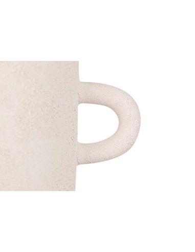 Jarrón de Cerámica Beige con Asas