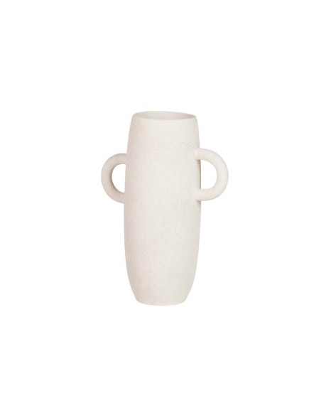 Jarrón de Cerámica Beige con Asas