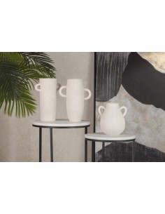 Jarrón de Cerámica Beige con Asas 2