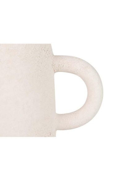 Jarrón de Cerámica Beige con Asas