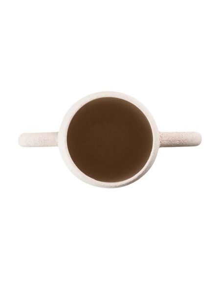 Jarrón de Cerámica Beige con Asas