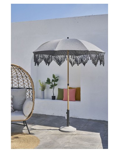 Parasol de Aluminio y Olefina con Flecos