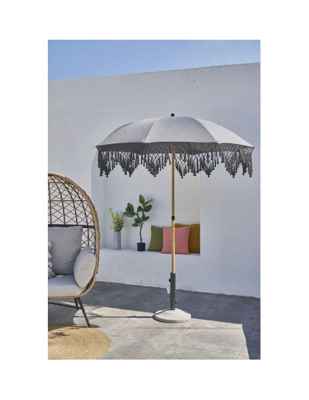 Parasol de Aluminio y Olefina con Flecos