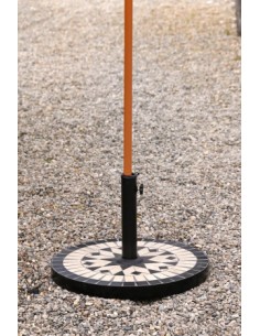Base de Parasol de Gres y Inox con Detalles en Azulejos 2