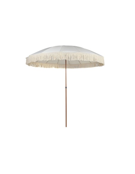 Parasol de Poliéster y Acero con Flecos en Beige