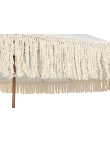 Parasol de Poliéster y Acero con Flecos en Beige