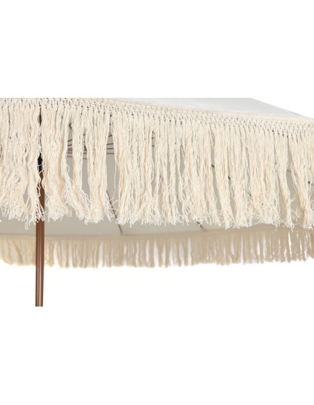 Parasol de Poliéster y Acero con Flecos en Beige