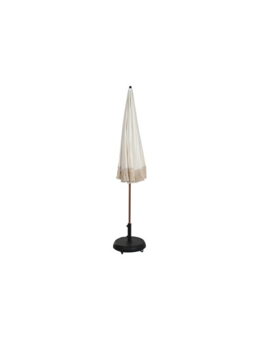 Parasol de Poliéster y Acero con Flecos en Beige