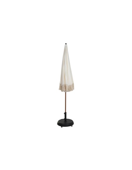 Parasol de Poliéster y Acero con Flecos en Beige