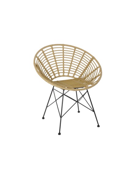 Silla de Ratán Sintético y Hierro Galvanizado