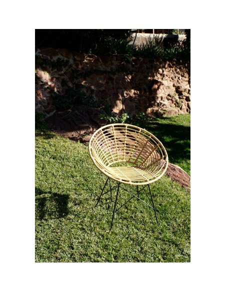 Silla de Ratán Sintético y Hierro Galvanizado