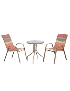 Mesa Ser 3 Sillas de Acero Poliéster