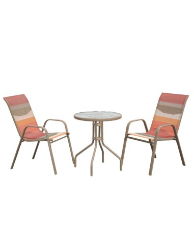 Mesa Ser 3 Sillas de Acero Poliéster