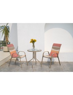 Mesa Ser 3 Sillas de Acero Poliéster 2