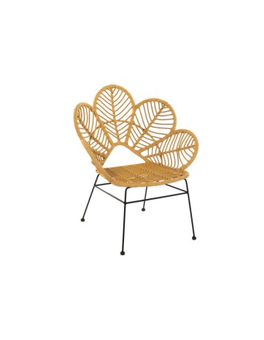 Silla de Ratán Sintético con Diseño de Hoja