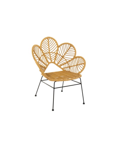 Silla de Ratán Sintético con Diseño de Hoja