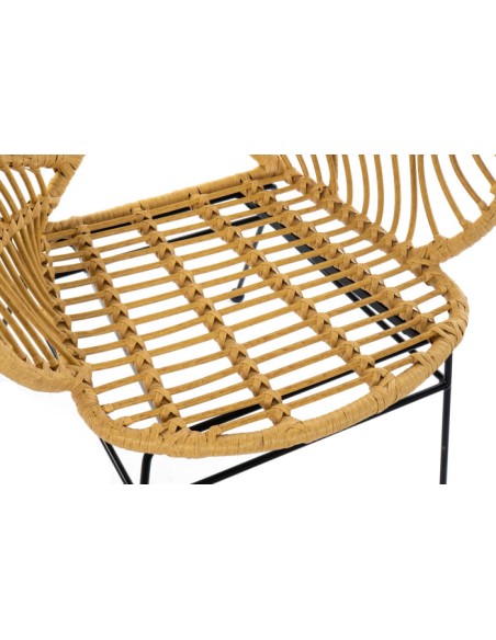 Silla de Ratán Sintético con Diseño de Hoja