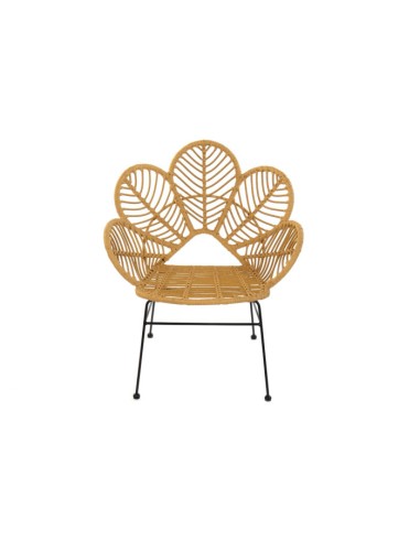 Silla de Ratán Sintético con Diseño de Hoja