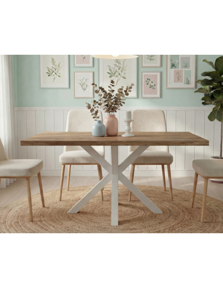 Mesa rectangular tapa roble