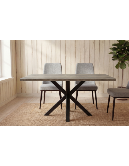 Mesa rectangular tapa roble