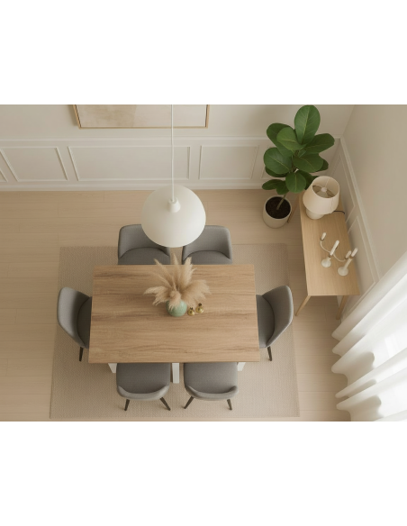 Mesa rectangular tapa roble