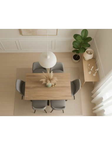 Mesa rectangular tapa roble