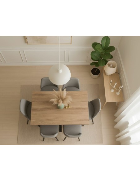 Mesa rectangular tapa roble