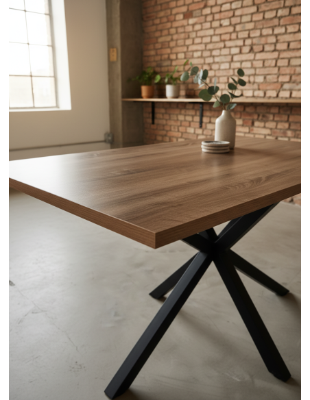 Mesa rectangular tapa roble