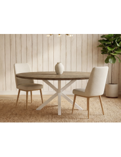 Mesa de melamina ovalada patas de metal 2