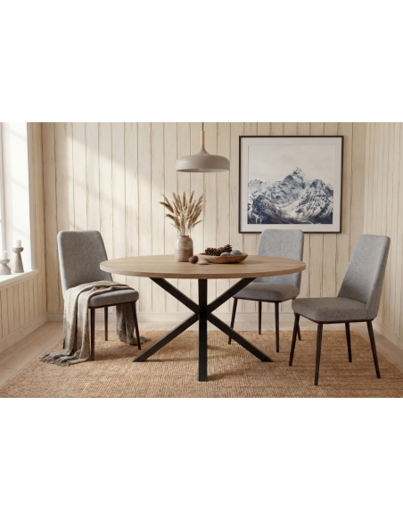 Mesa de melamina ovalada patas de metal