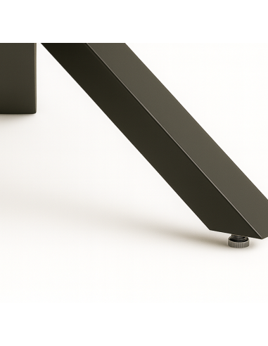 Mesa de melamina ovalada patas de metal