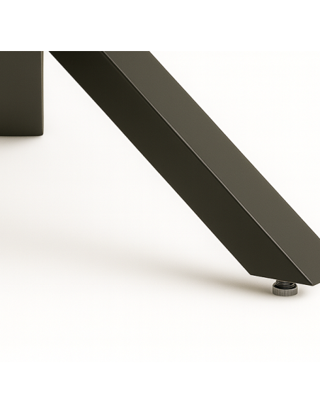 Mesa de melamina ovalada patas de metal