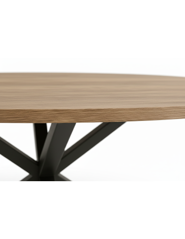 Mesa de melamina ovalada patas de metal