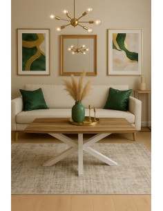 Mesa de centro melamina patas de metal