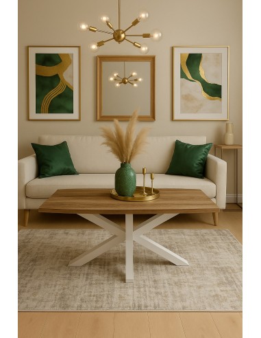 Mesa de centro melamina patas de metal