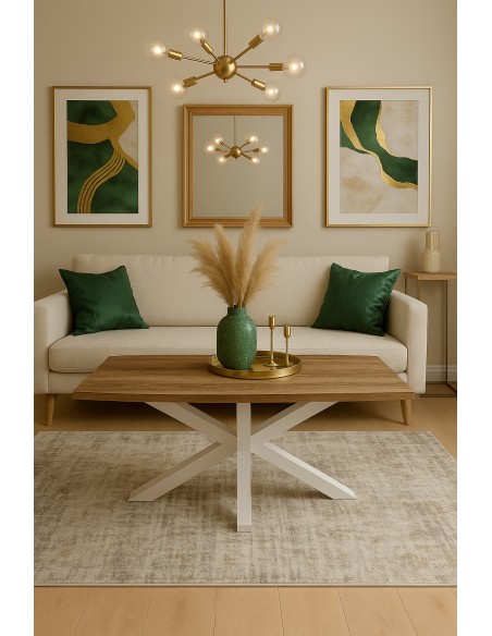 Mesa de centro melamina patas de metal