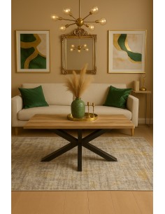 Mesa de centro melamina patas de metal 2