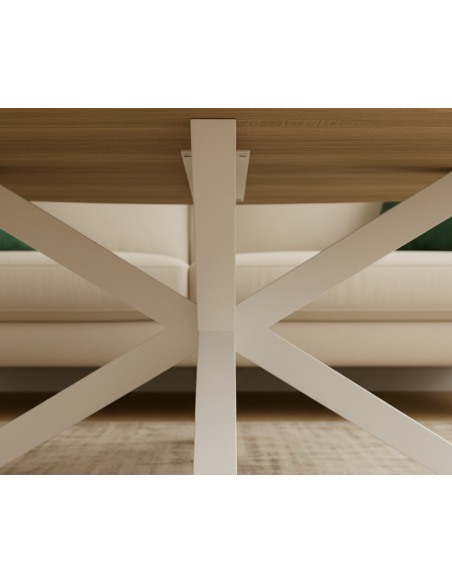 Mesa de centro melamina patas de metal