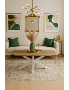 Mesa de centro ovalada patas de metal 2