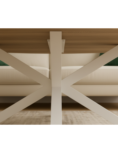 Mesa de centro ovalada patas de metal